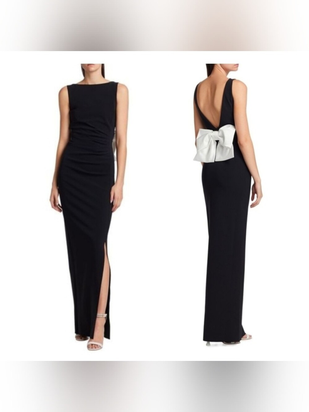 Chiara Boni La Petite Robe Brestina Bow-Back Fitted Gown